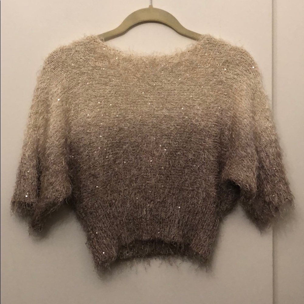 Fuzzy sequin sweater